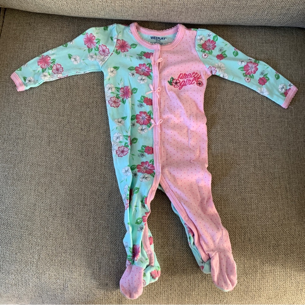 Lot of Girls Clothing Size 6 12 Months Top Dress Romper PJs Shorts Spring Summer - Picture 3 of 14